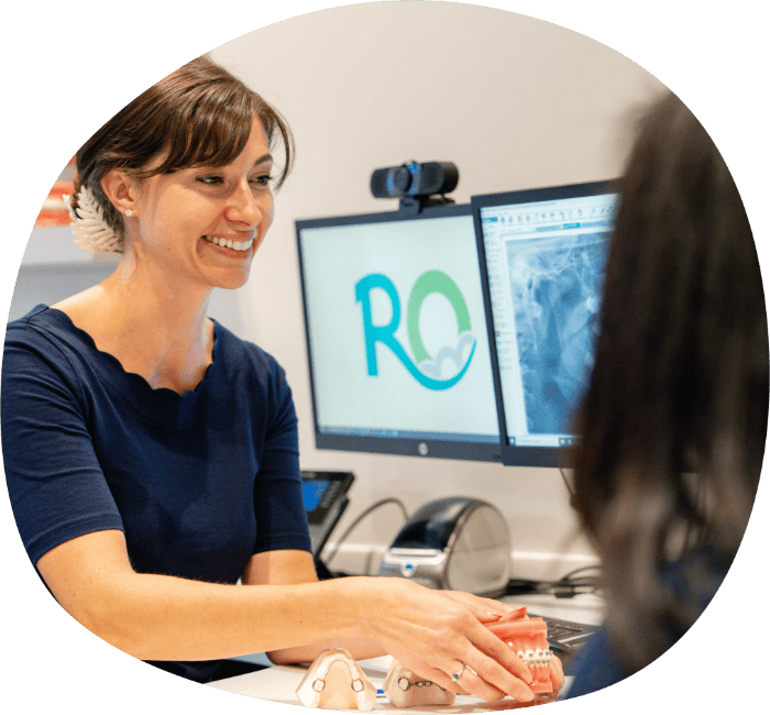 Personal care consultation at orthodontist office